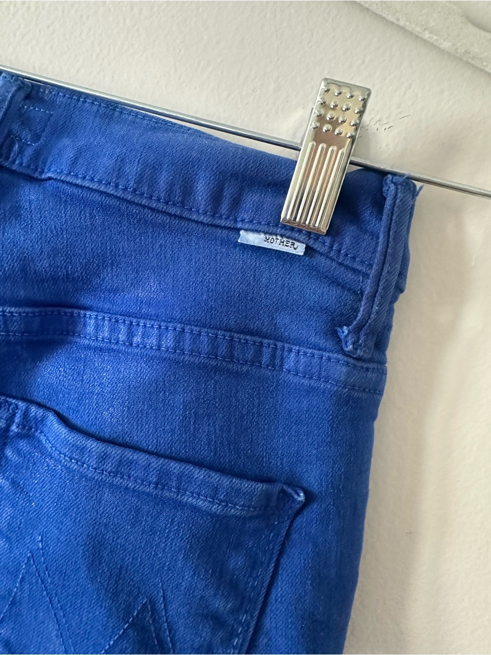 MOTHER Blue Slim Cropped Jeans-25